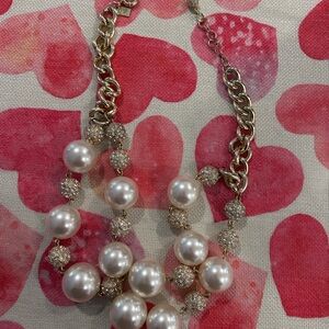 Lilly Pulitzer Gold and Pearl Necklace: Double Strand